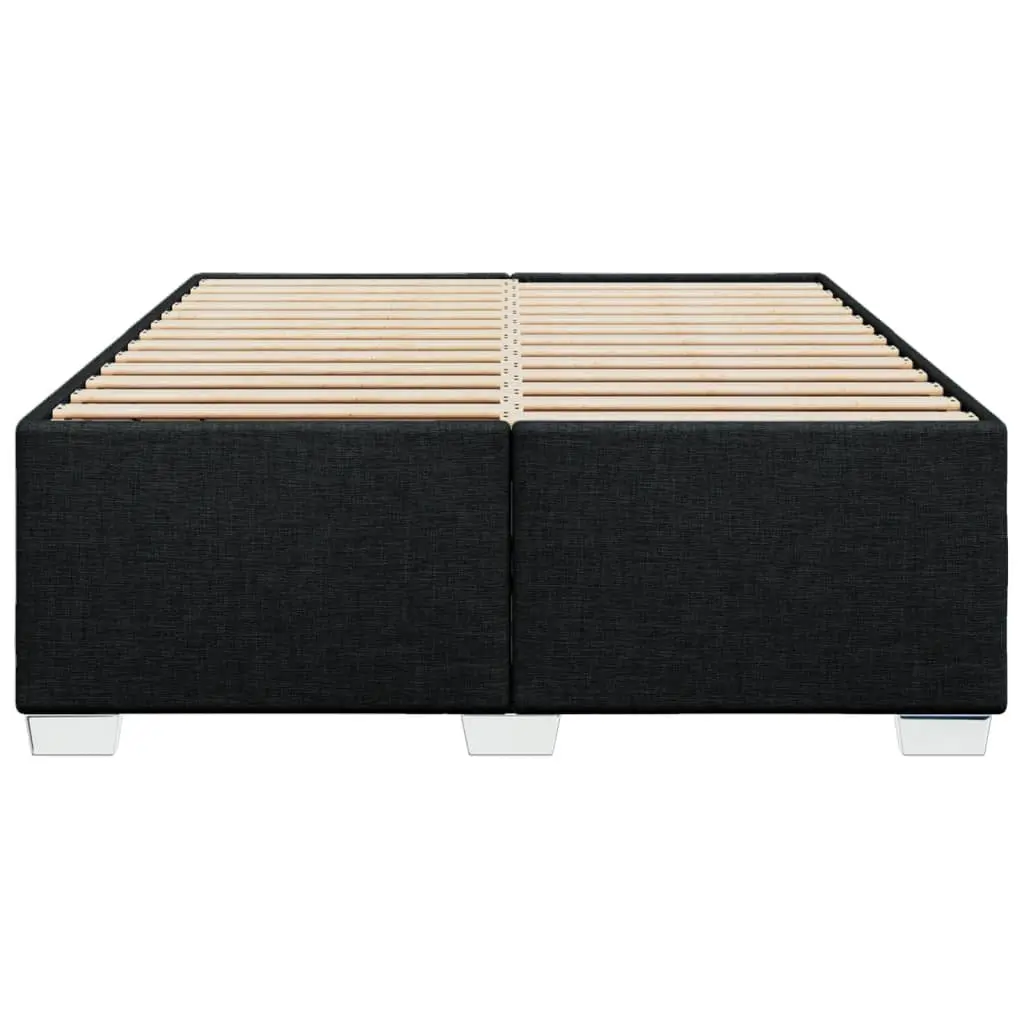 Queen Bed Frame Black Fabric Upholstered Polyester Size