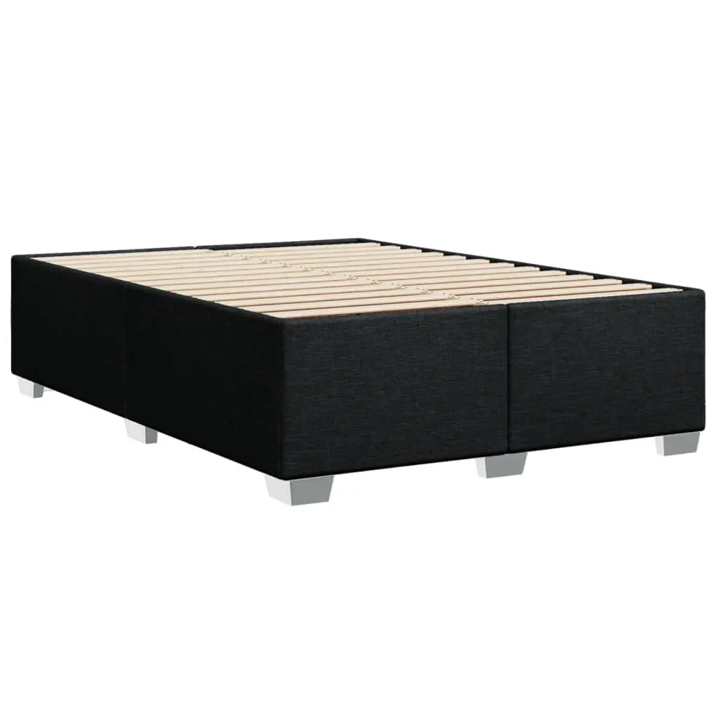 Queen Bed Frame Black Fabric Upholstered Polyester Size