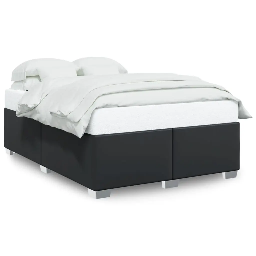 Black Faux Leather Queen Bed Frame