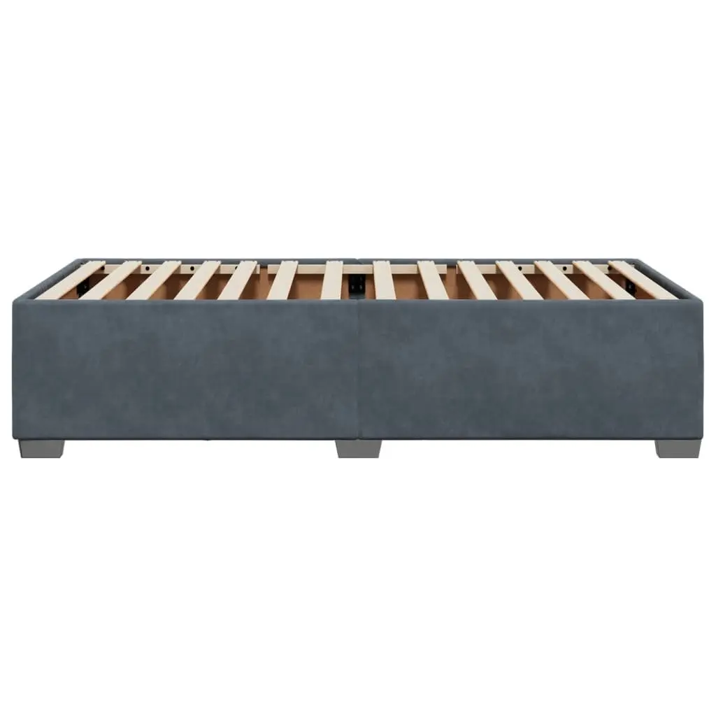 Bed Frame Grey Velvet Slatted Base 90x190 cm