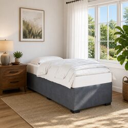 Your Ideal Grey Velvet Bed Frame 90x190 cm Awaits