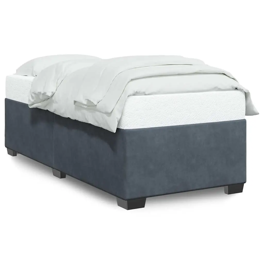 Bed Frame Grey Velvet Upholstery 90x190 cm