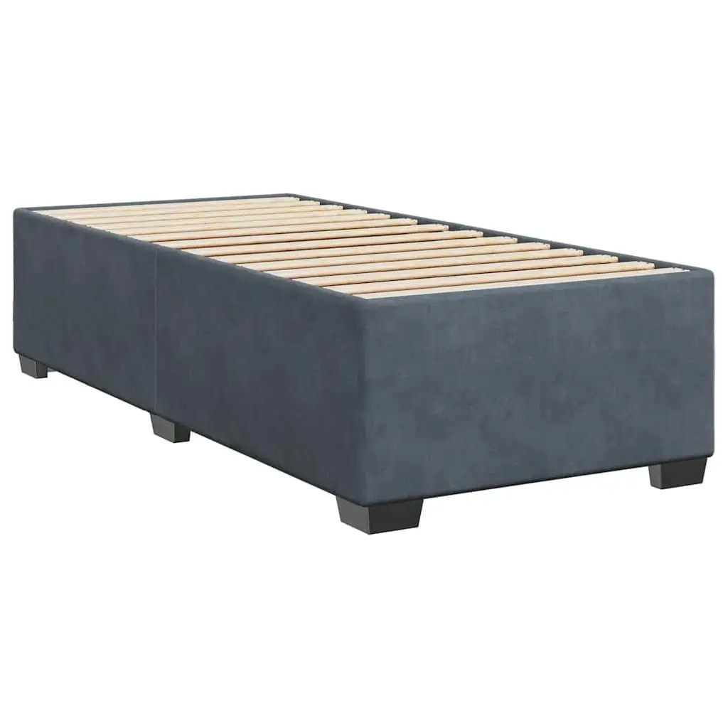 Bed Frame Grey Velvet Upholstery 90x190 cm