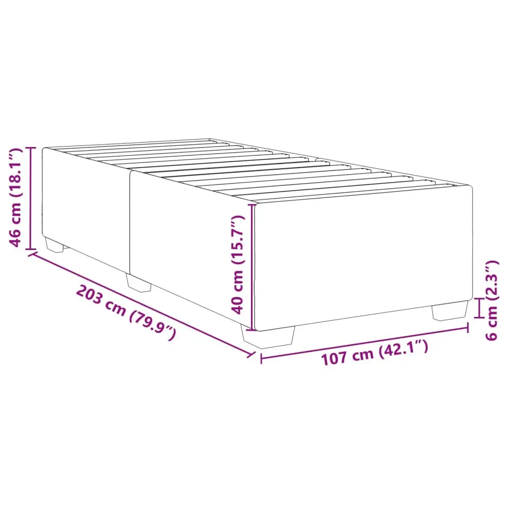 King Single Bed Frame Black Velvet Upholstered with Integrated Slats Support