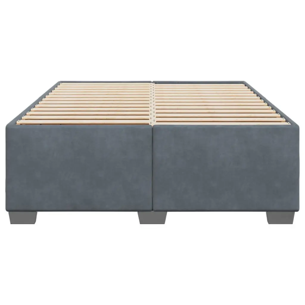 Double Bed Frame Grey Velvet Upholstered 4 Feet