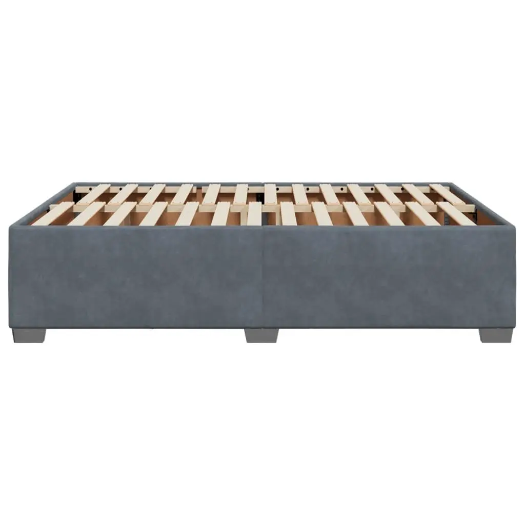 Double Bed Frame Grey Velvet Upholstered 4 Feet