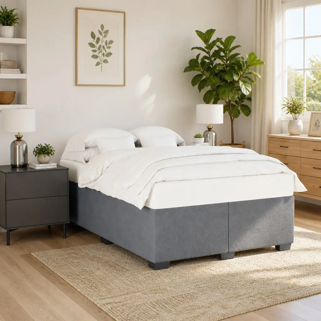 Dark Grey Velvet Queen Bed Frame