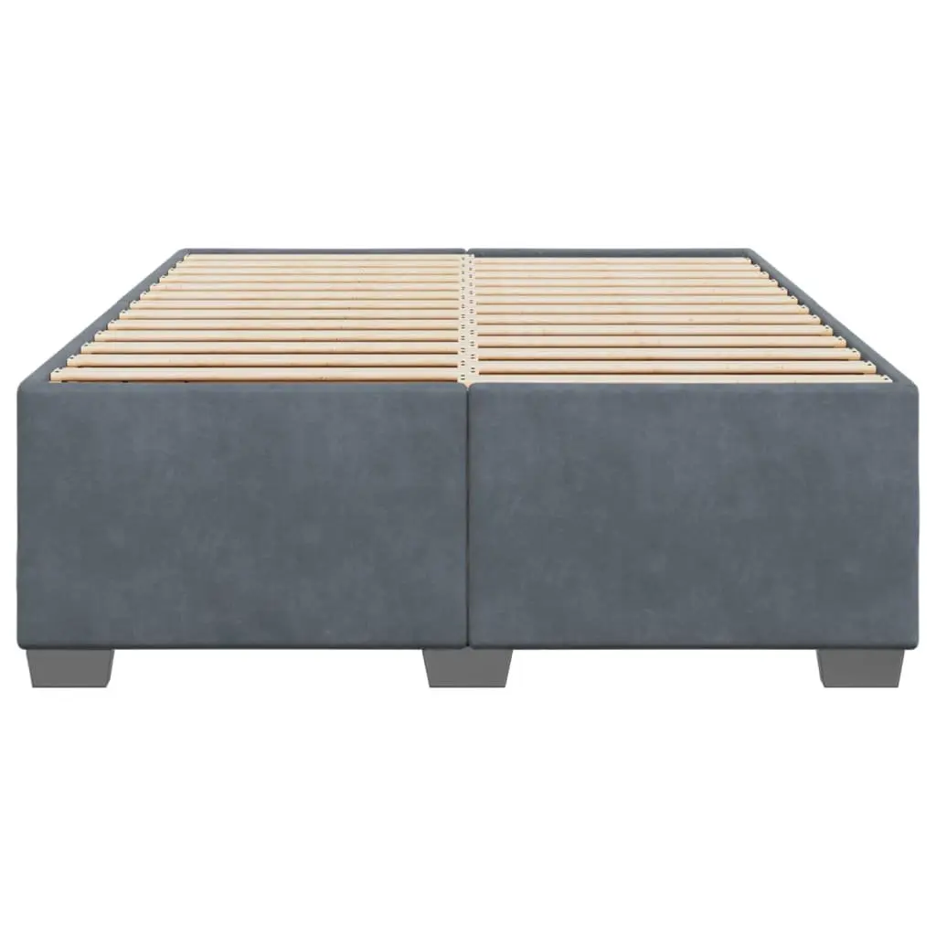 Dark Grey Velvet Queen Bed Frame