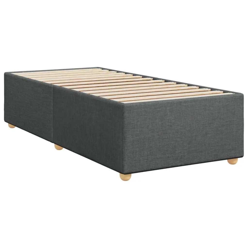 Grey Fabric Bed Frame Slatted Base 90x190 cm Bedroom Furniture