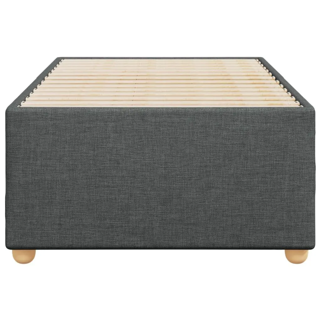 Grey Fabric Bed Frame Slatted Base 90x190 cm Bedroom Furniture
