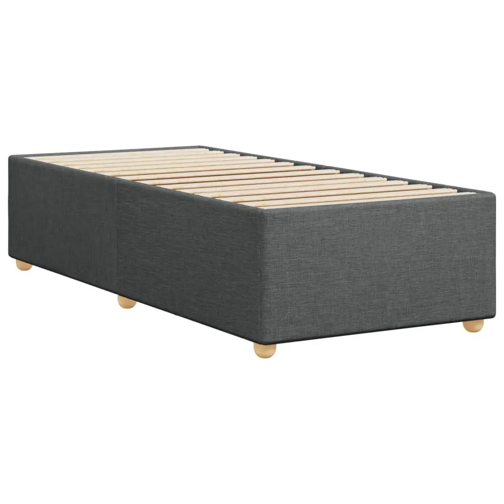 Grey Fabric Bed Frame Slatted Base 90x190 cm Bedroom Furniture