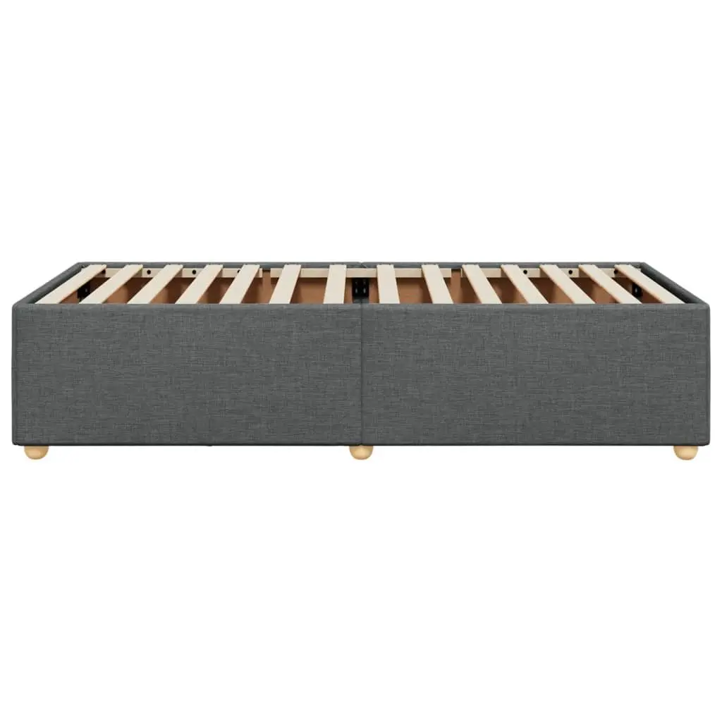 Grey Fabric Bed Frame Slatted Base 90x190 cm Bedroom Furniture