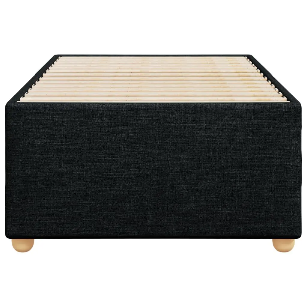 Bed Frame Black Fabric Upholstered 90x190 cm Slatted Base
