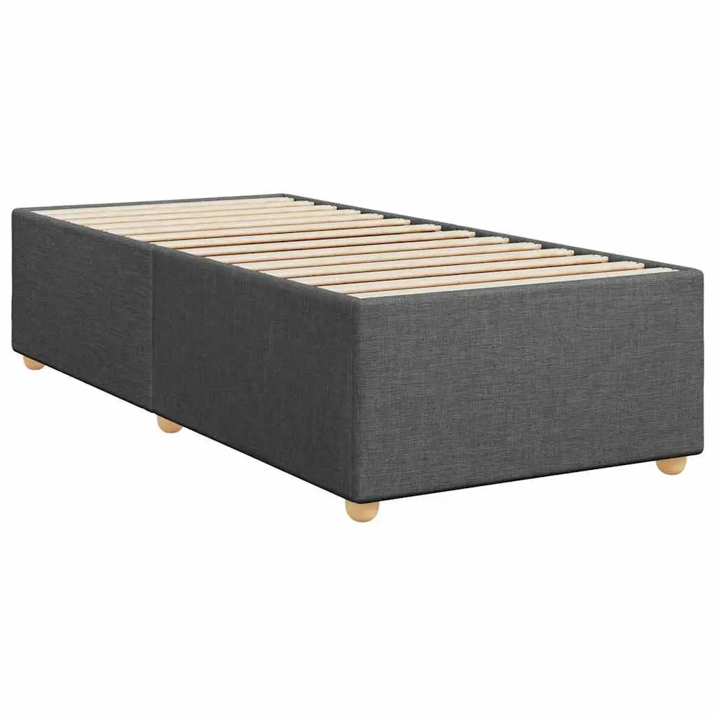Grey Fabric Bed Frame with Slatted Base 90x190 cm for Bedroom Furniture