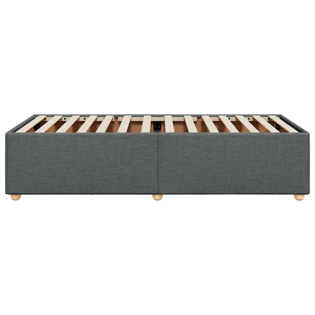 Grey Fabric Bed Frame with Slatted Base 90x190 cm for Bedroom Furniture