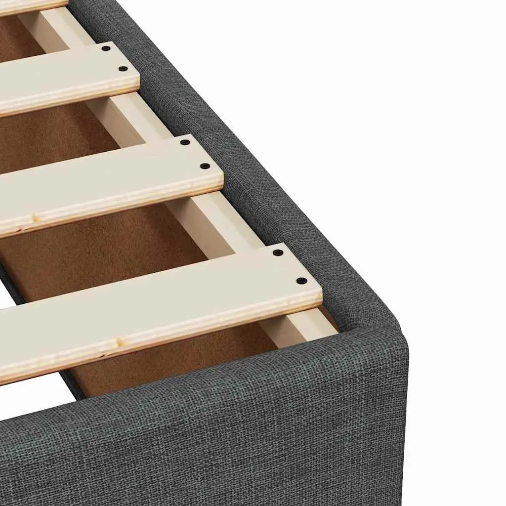 Grey Fabric Bed Frame with Slatted Base 90x190 cm for Bedroom Furniture