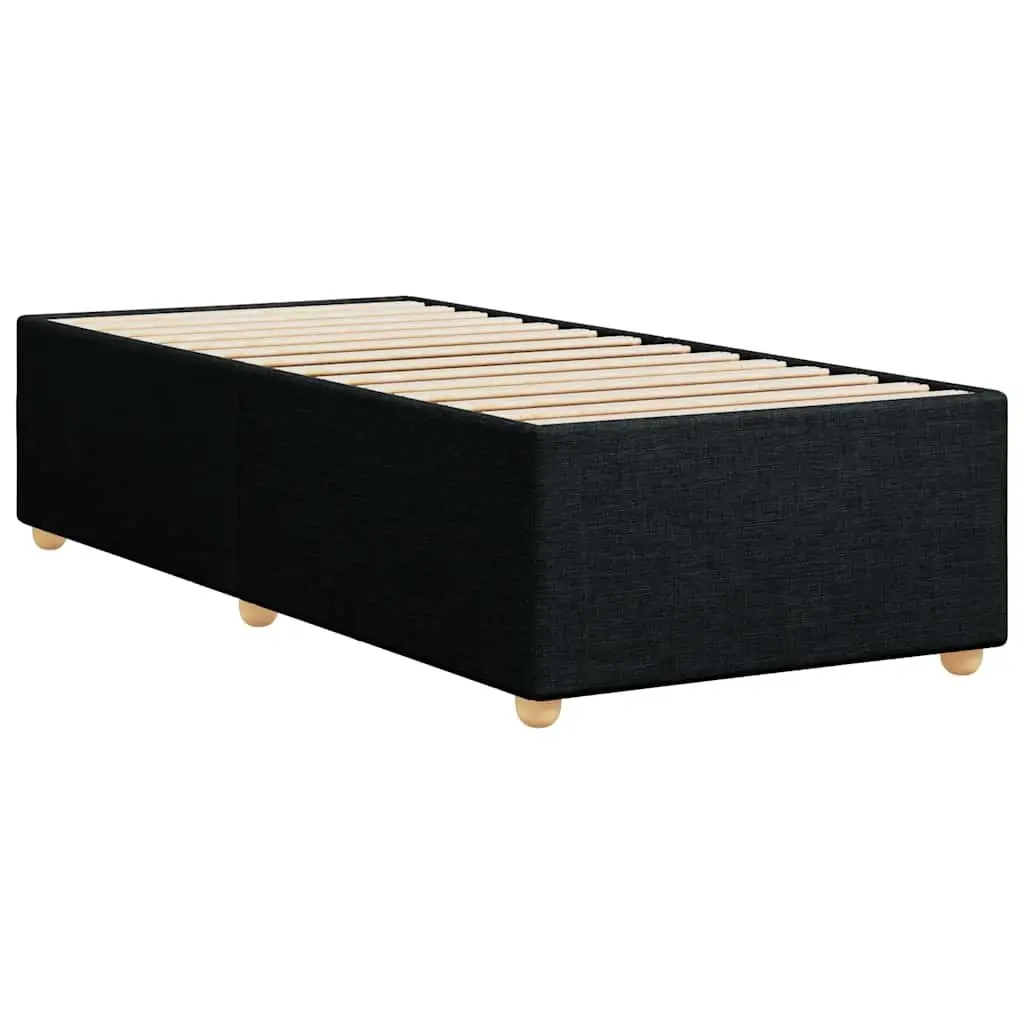 Bed Frame Black 90x190 cm Fabric Upholstered Platform Slat Base Bedroom
