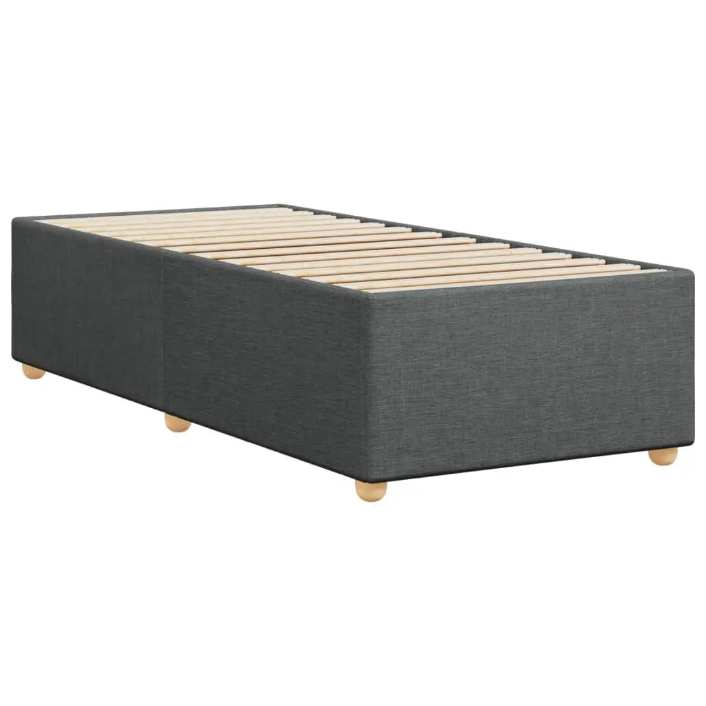 Bed Frame Grey Fabric King Single Slats Support