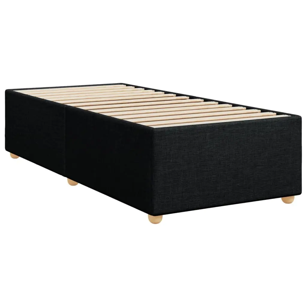 King Single Bed Frame Black Upholstered Fabric Slat Support