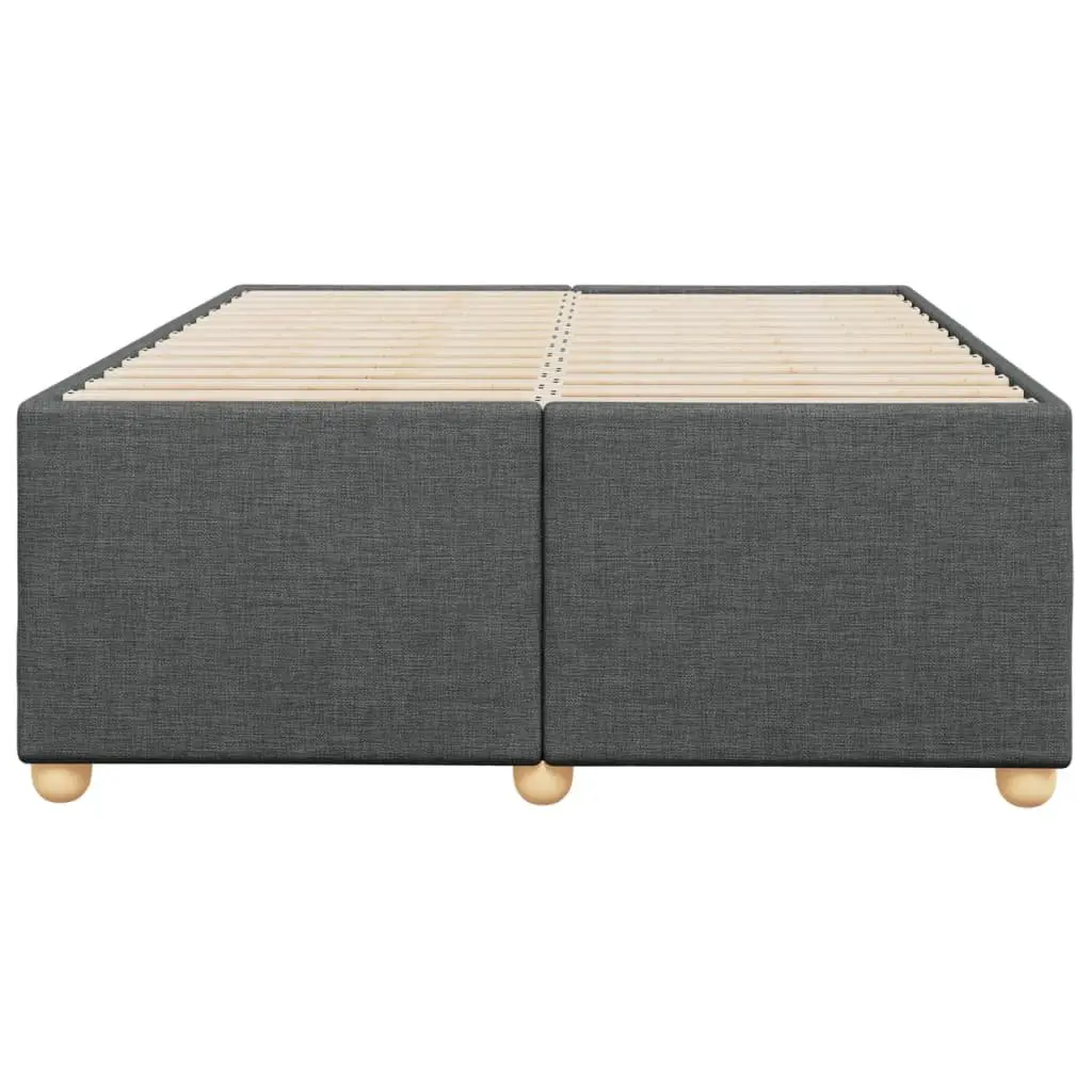Double Bed Frame Grey Fabric Upholstered Size