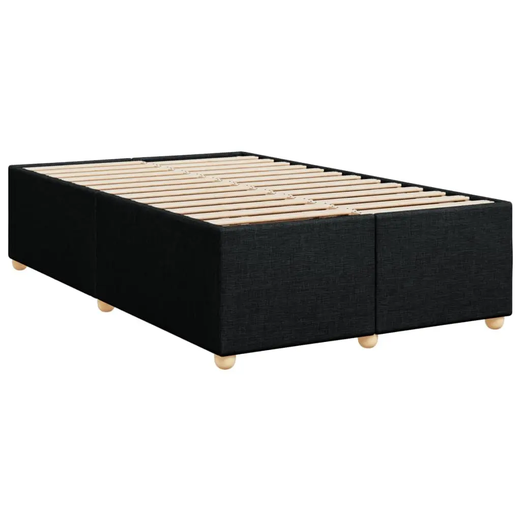 Double Bed Frame Black Fabric Upholstered Size