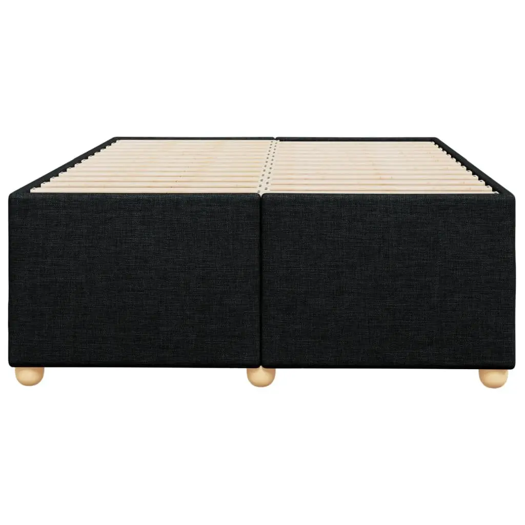 Double Bed Frame Black Fabric Upholstered Size