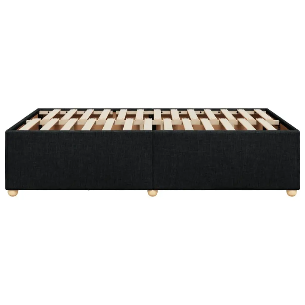 Double Bed Frame Black Fabric Upholstered Size