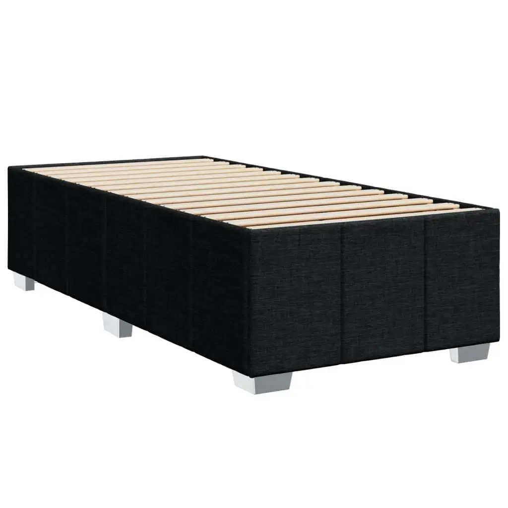 Bed Frame Black Fabric 90x190 cm Slatted Base Support
