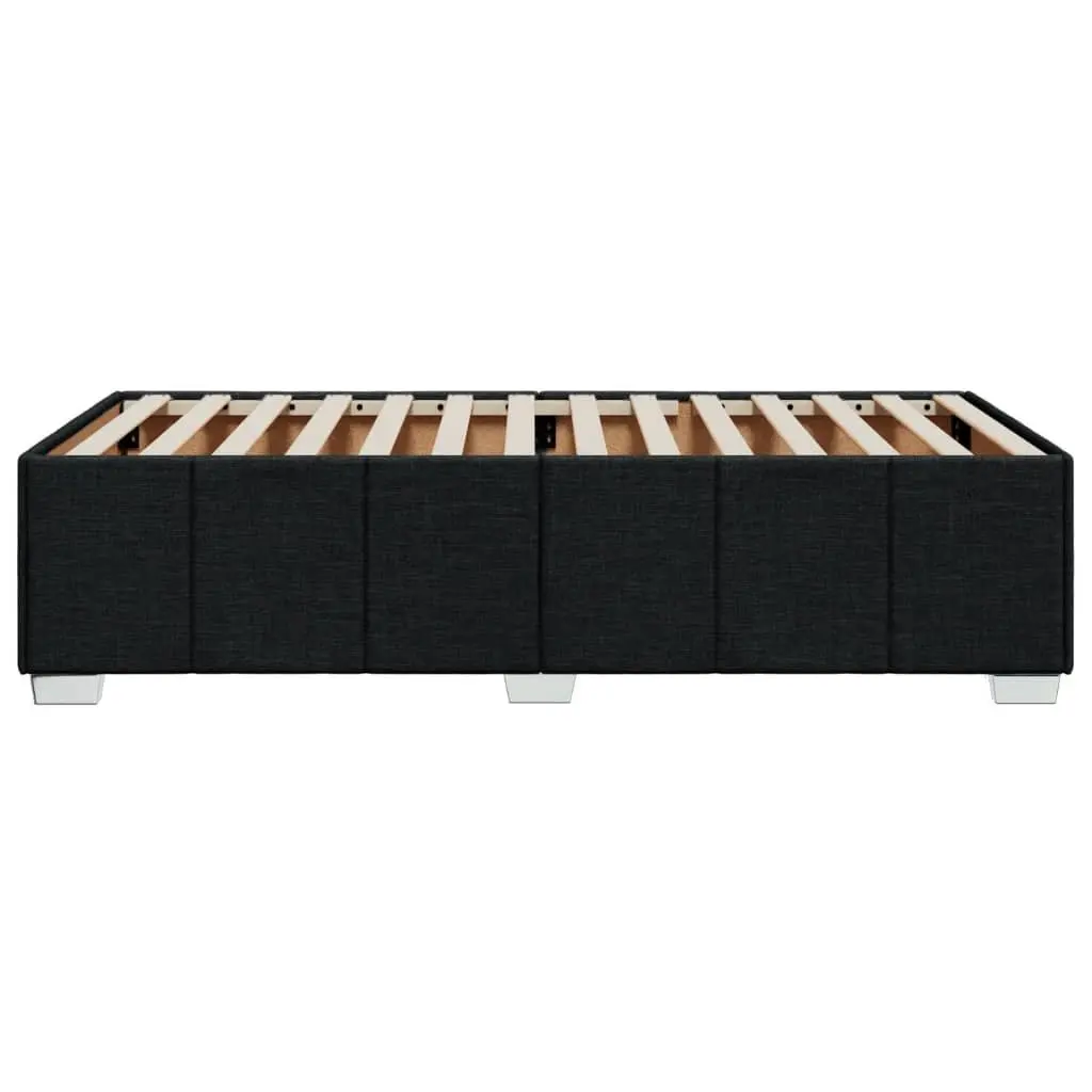 Bed Frame Black Fabric 90x190 cm Slatted Base Support
