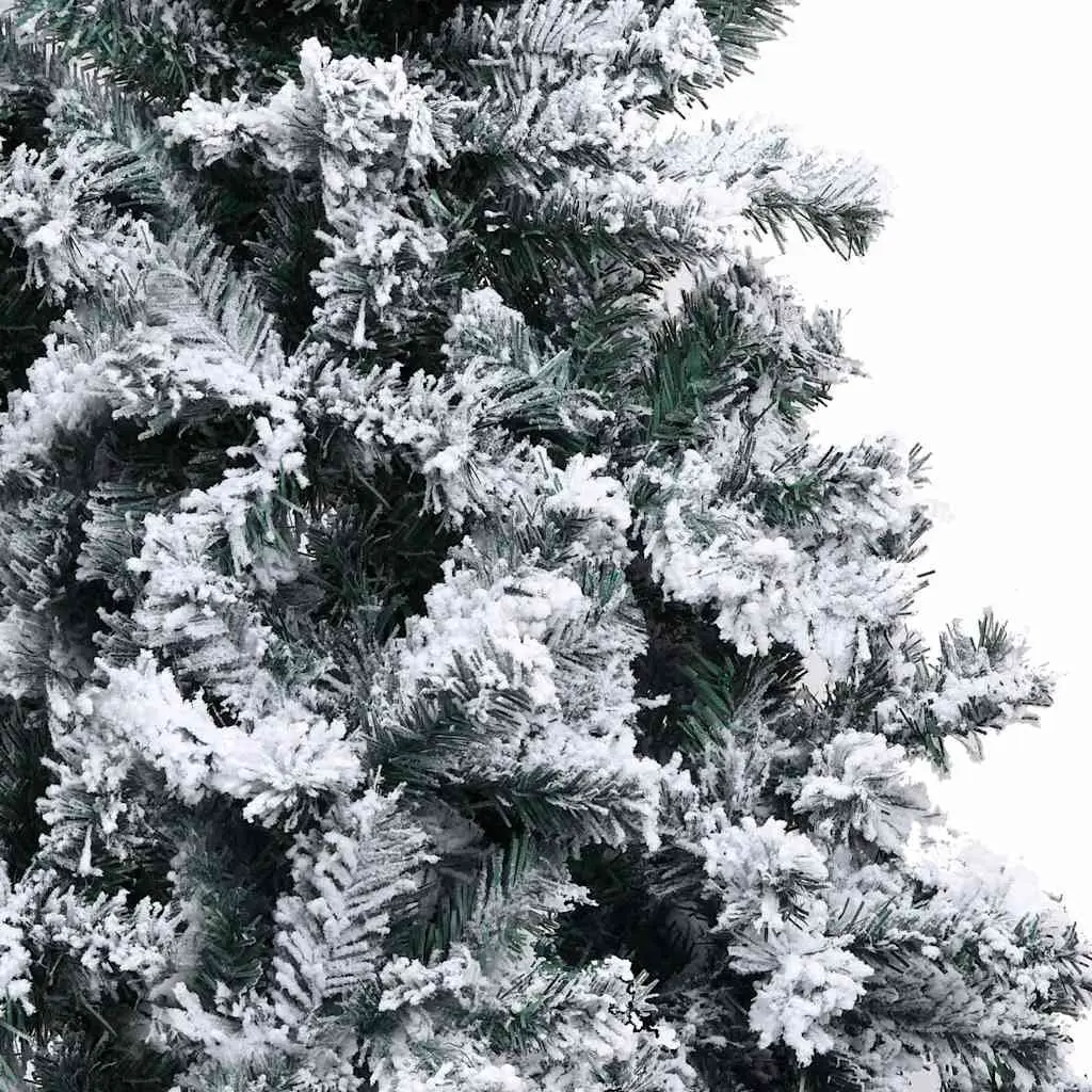 Artificial Christmas Tree Flocked Snow Green 300cm PVC Branches Adjustable