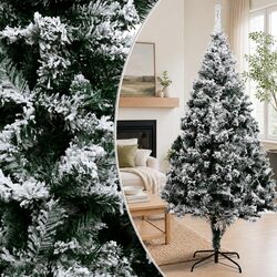 Artificial Christmas Tree 400cm Green Flocked Snow PVC Branches Holiday
