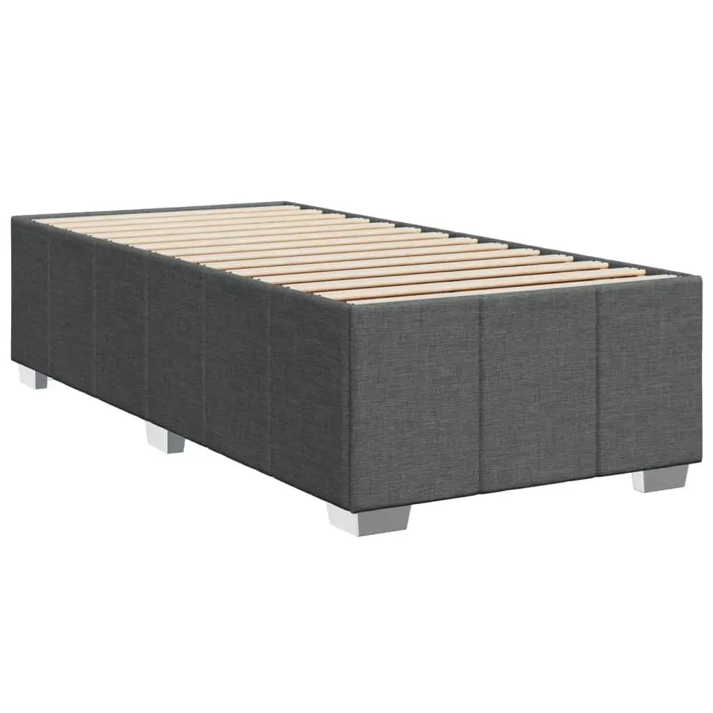 Bed Frame Dark Grey Fabric 90x190 cm