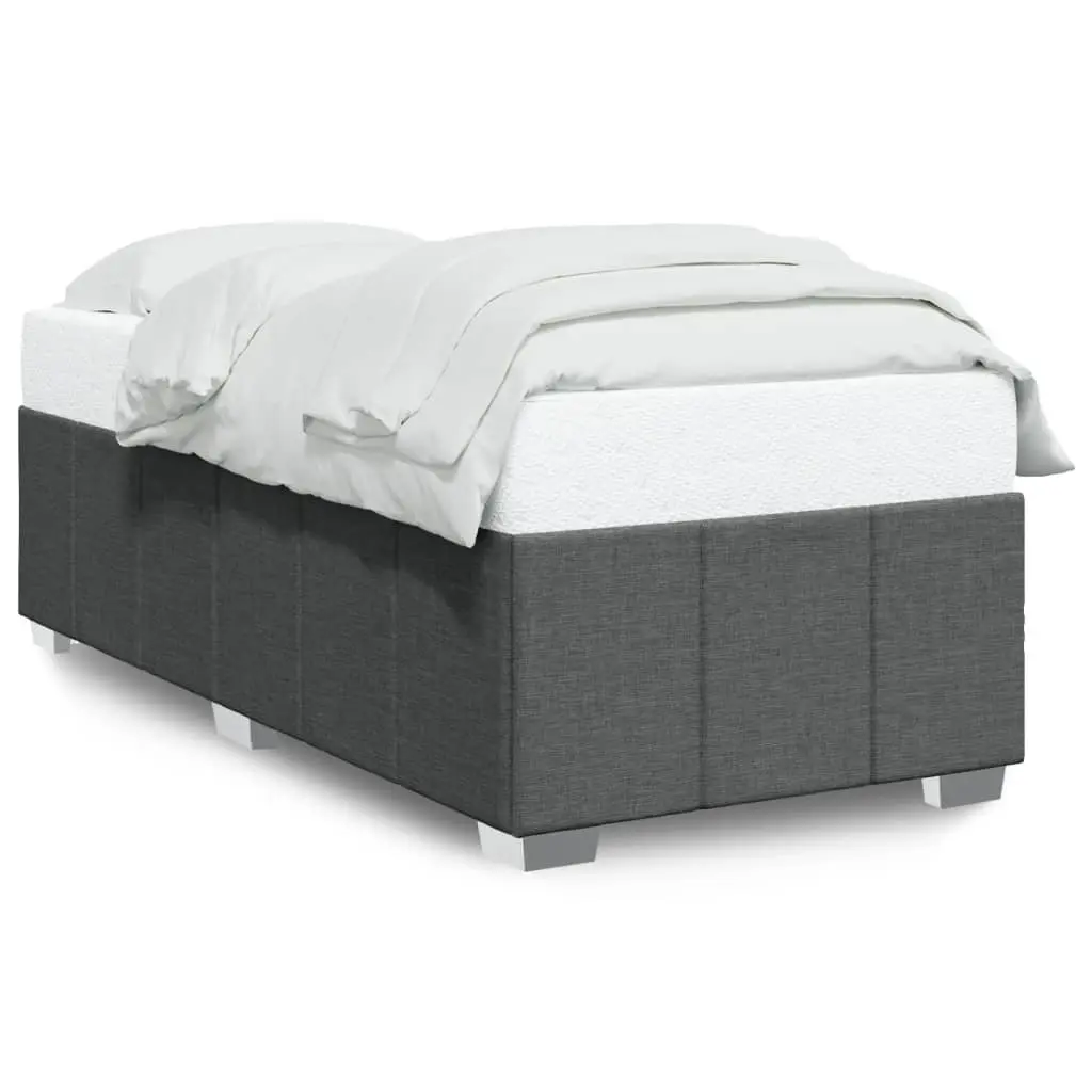 King Single Bed Base Dark Grey Fabric Sturdy Frame