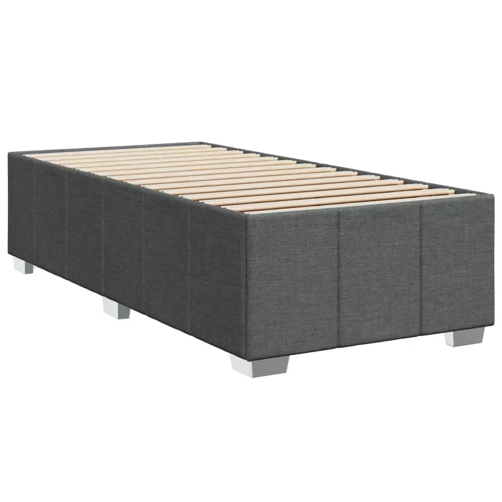 King Single Bed Base Dark Grey Fabric Sturdy Frame