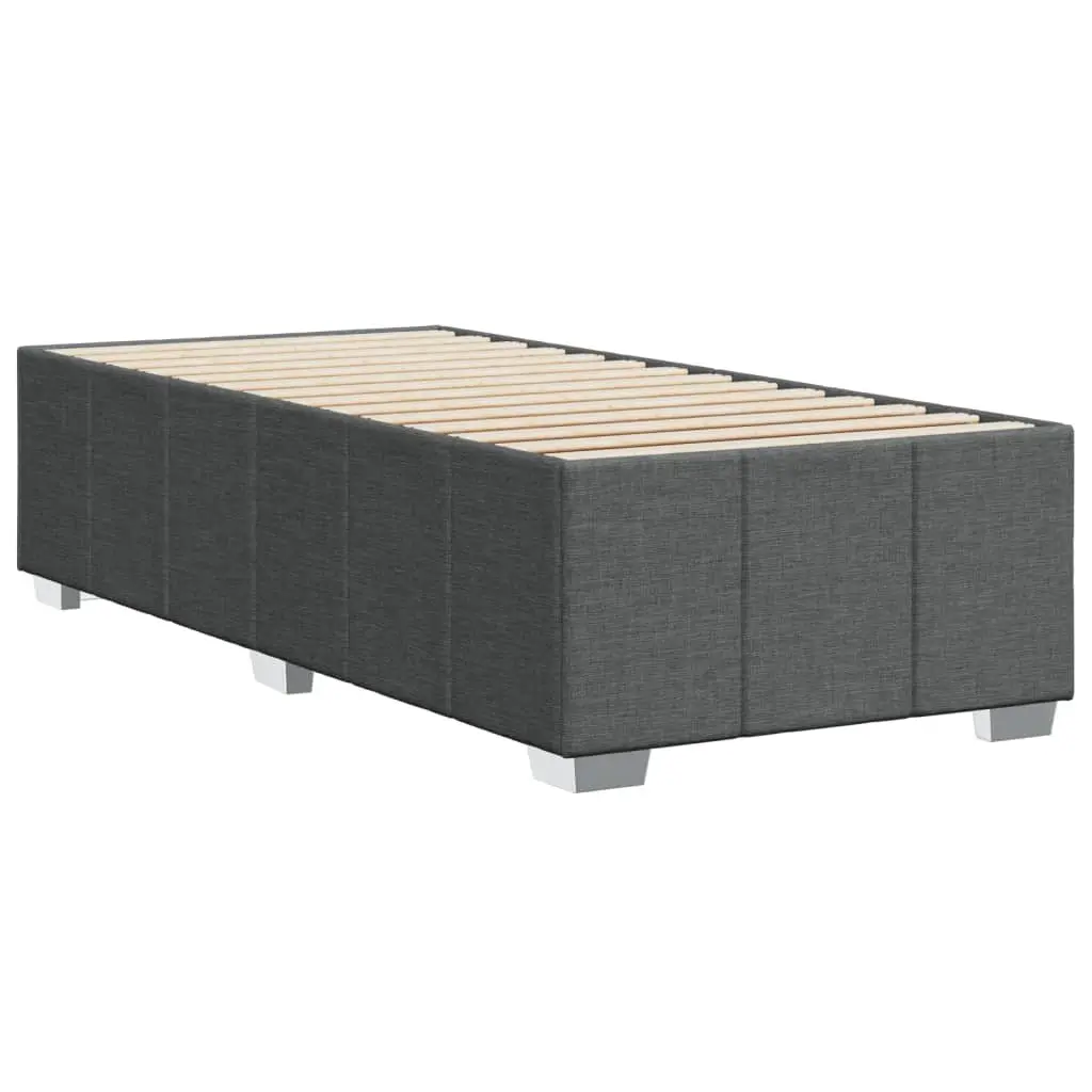 King Single Bed Base Dark Grey Fabric Sturdy Frame