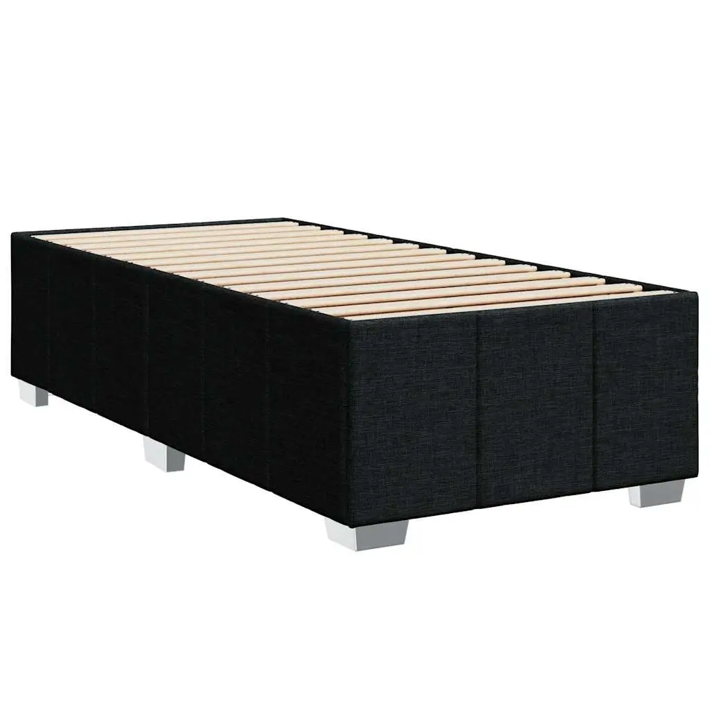 King Single Fabric Bed Frame Black Upholstered Bedroom Furniture Slats Support