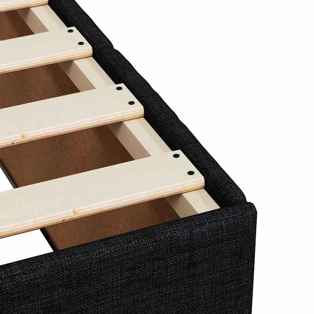 Black Fabric Double Bed Frame
