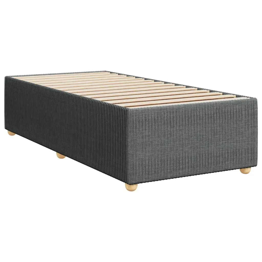 Grey Fabric Upholstered Bed Frame 90x190cm Slatted Base