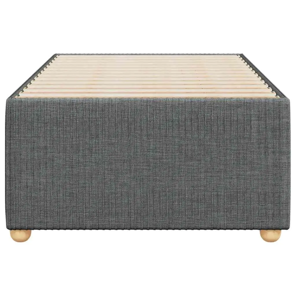 Grey Fabric Upholstered Bed Frame 90x190cm Slatted Base