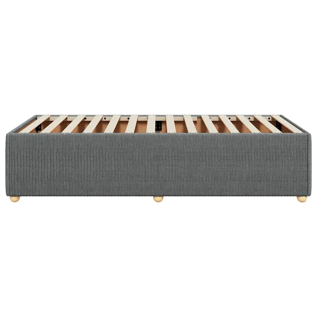 Grey Fabric Upholstered Bed Frame 90x190cm Slatted Base