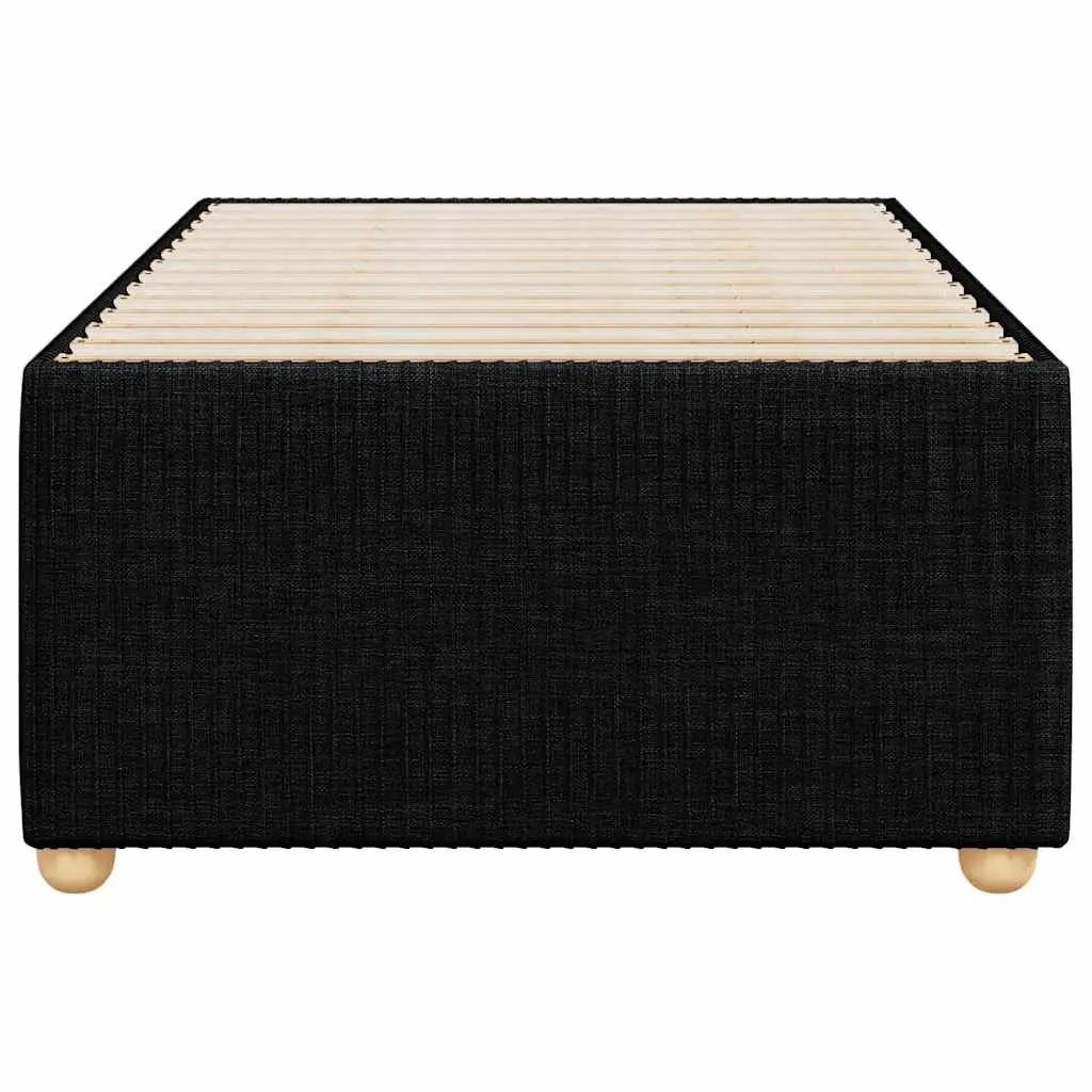 Bed Frame Black Fabric Upholstered 90x190 cm Slatted Base