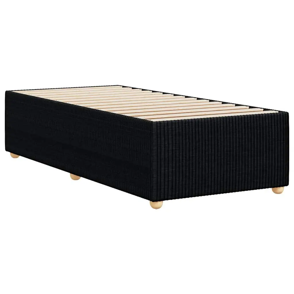 Bed Frame Black Fabric Upholstered 90x190 cm Slatted Base