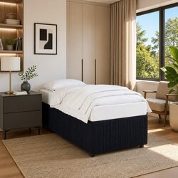 Your Cozy Retreat: Black Velvet Bed Frame 90x190 cm