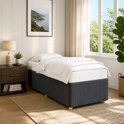 Friendly Grey Fabric Bed Frame 90x190 cm for You