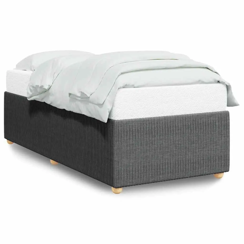Bed Frame 90x190 cm Grey Fabric Velvet Slatted Base Bedroom Furniture