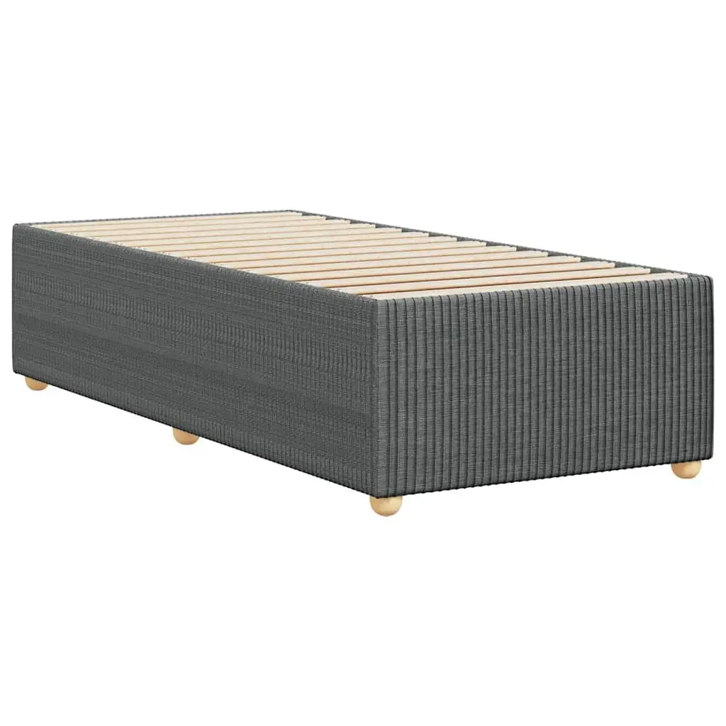 Bed Frame 90x190 cm Grey Fabric Velvet Slatted Base Bedroom Furniture