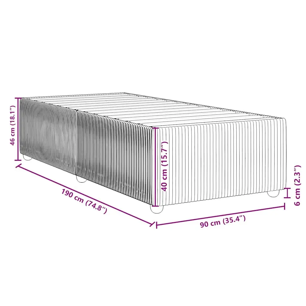 Bed Frame 90x190 cm Grey Fabric Velvet Slatted Base Bedroom Furniture