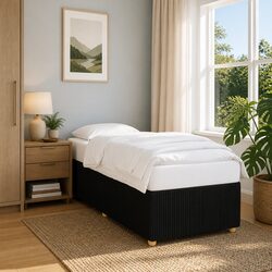 Your Ideal Black Fabric Bed Frame 90x190 cm with Slats