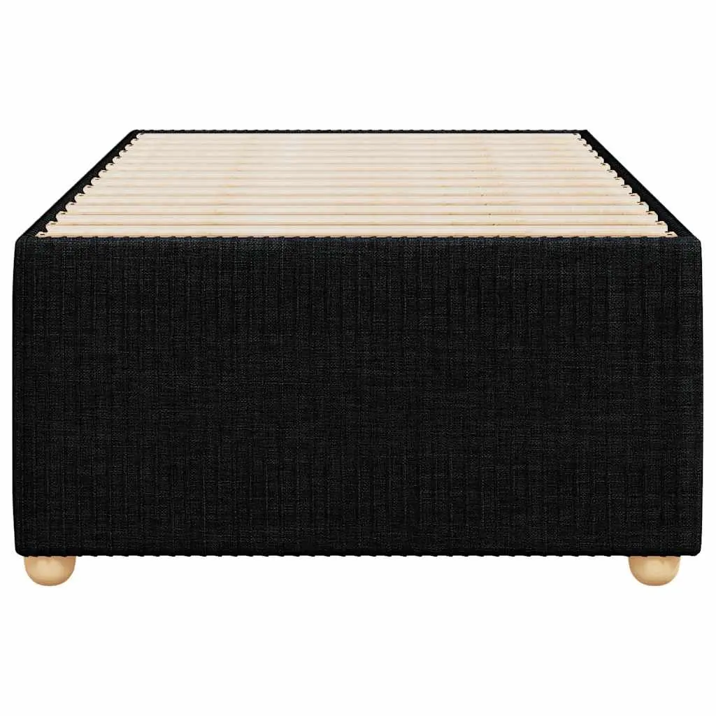Bed Frame Black Fabric 90x190 cm with Slats Support