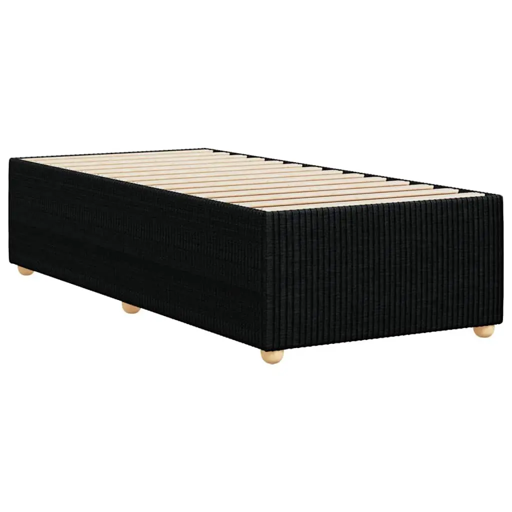 Bed Frame Black Fabric 90x190 cm with Slats Support